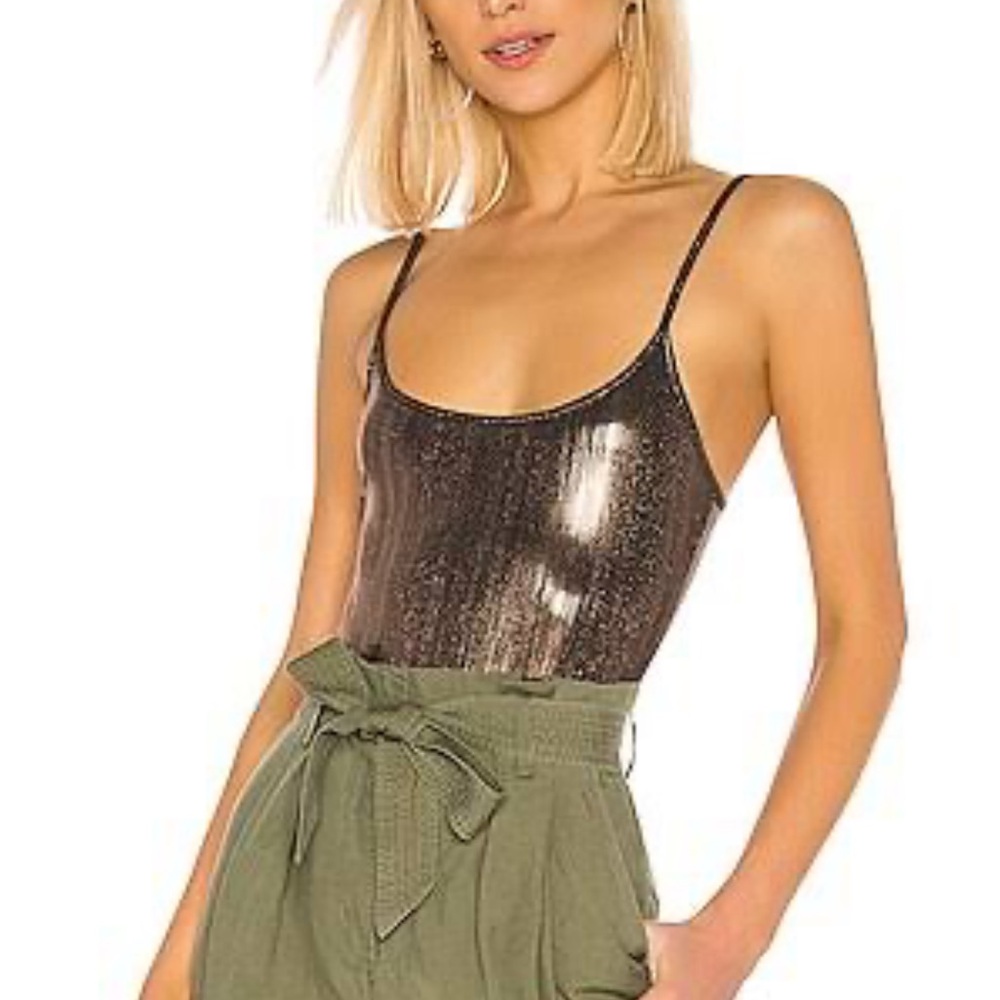 Alix NYC Bodysuit, Bronze Metallic